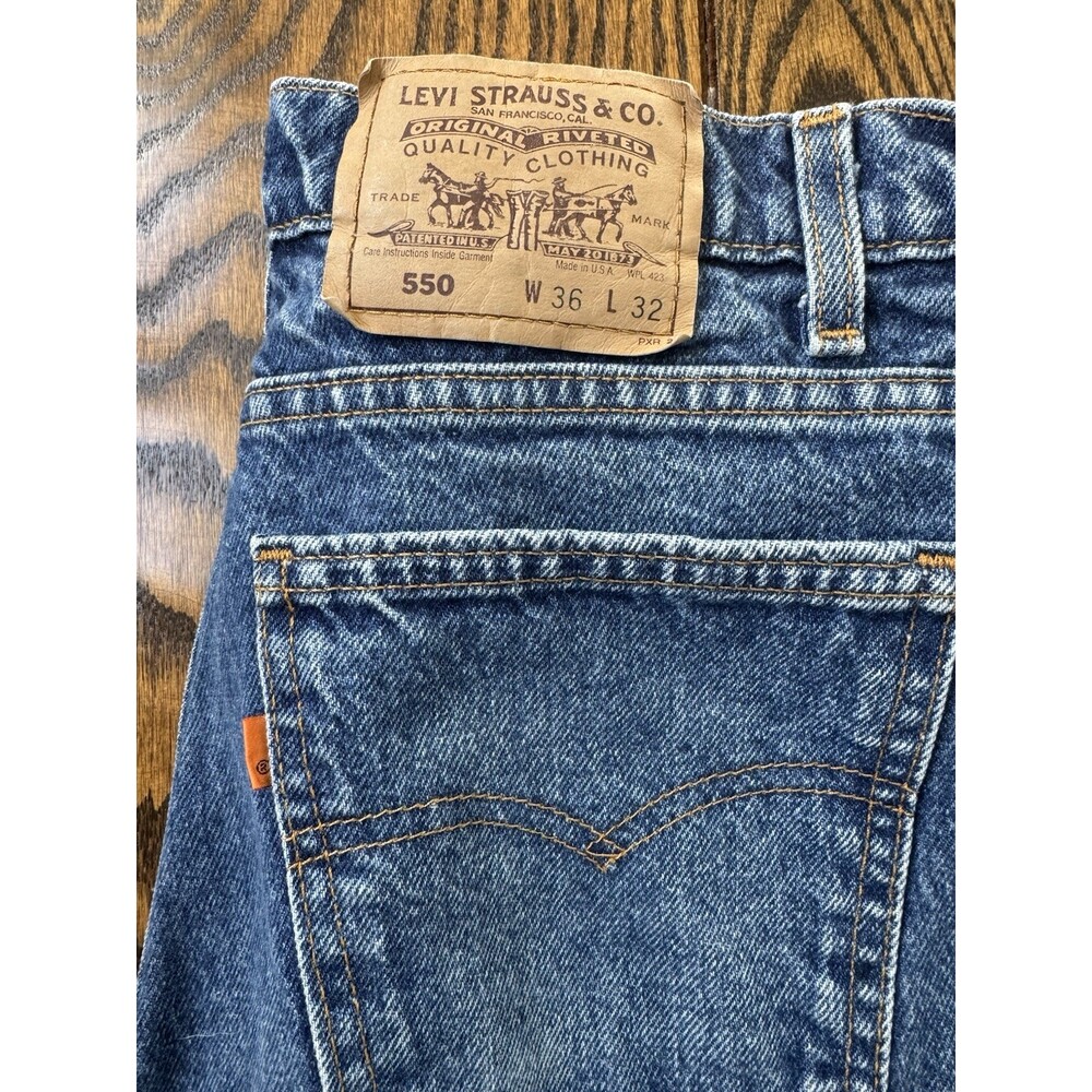 Levi's 550 Men's Orange Tab Jeans Size 36x32 Relaxed Fit Tapered Leg - Picture 2 of 8